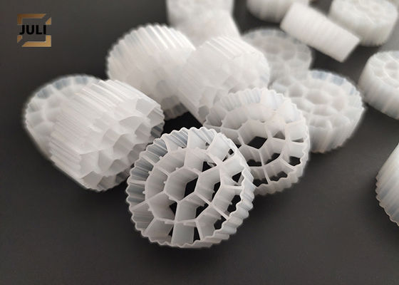De Media van de de Technologie Plastic MBBR Filter van FDA Safty A/O Wit Hdpe Materiaal 25x10mm
